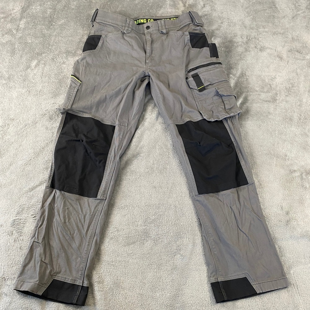 Duluth Trading Co Cargo Utility Pants Men 36x34 Gray Tactical Heavyduty Workwear